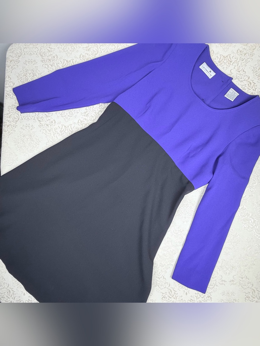 Liz Claiborne Purple and Black Dress, Lined, 8P, LAST CHANCE ITEM